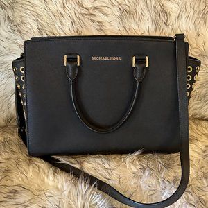 Michael Kors Saffiano Selma Grommet Satchel Large